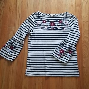 J Crew Embroidered Top